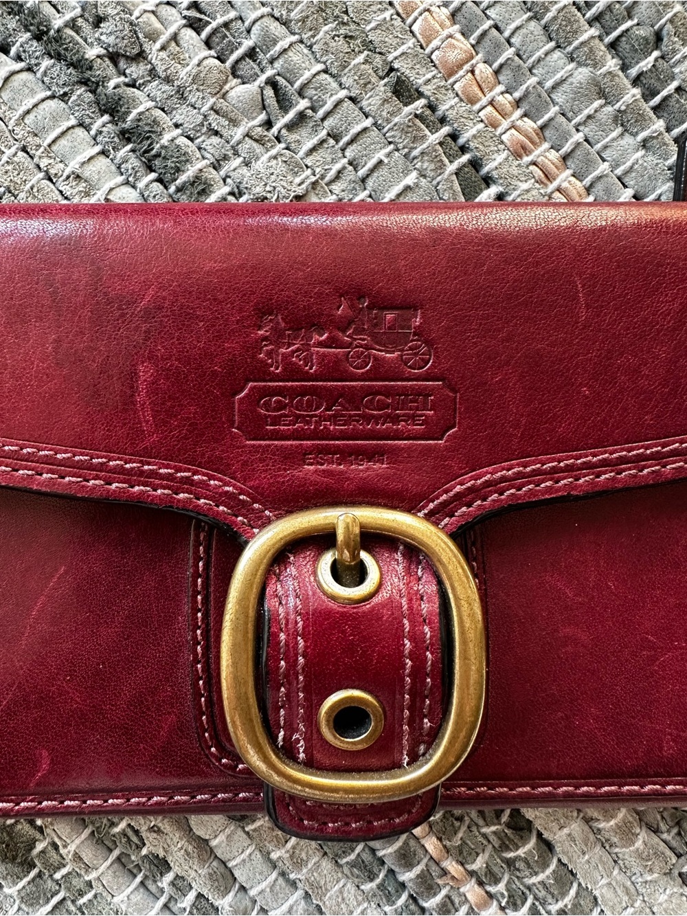 Vintage Coach Bleeker Leather Buckle Flap Wallet - Picture 2 of 8